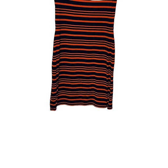 Cremieux Women's Sheath Dress Sleeveless Stretch Striped Orange Navy‎ Blue Small - Picture 8 of 8